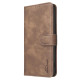 For iPhone 6 / 7 / 8 Solid Color Calfskin Texture RFID Vegan Leather Phone Case(Brown)