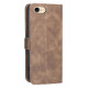 For iPhone 6 / 7 / 8 Solid Color Calfskin Texture RFID Vegan Leather Phone Case(Brown)