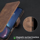 For iPhone 6 / 7 / 8 Solid Color Calfskin Texture RFID Vegan Leather Phone Case(Brown)
