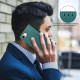 For iPhone 6 / 7 / 8 Solid Color Calfskin Texture RFID Vegan Leather Phone Case(Green)
