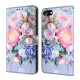 For iPhone 6 / 7 Crystal-Like Painted Vegan Leather Phone Case(Colorful Flowers)
