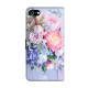 For iPhone 6 / 7 Crystal-Like Painted Vegan Leather Phone Case(Colorful Flowers)