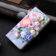 For iPhone 6 / 7 Crystal-Like Painted Vegan Leather Phone Case(Colorful Flowers)
