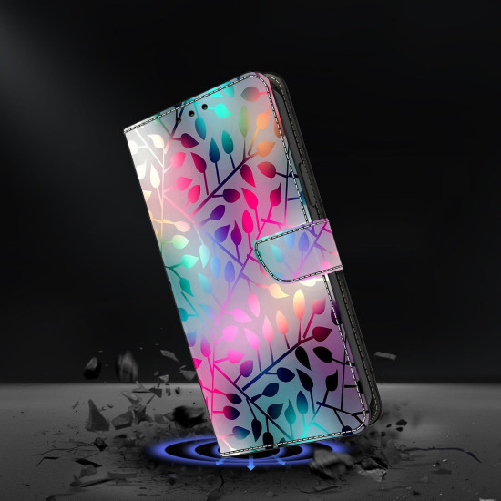 For iPhone 6 / 7 Crystal-Like Painted Vegan Leather Phone Case(Maple Leaf)