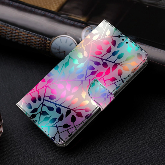 For iPhone 6 / 7 Crystal-Like Painted Vegan Leather Phone Case(Maple Leaf)