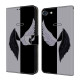 For iPhone 6 / 7 Crystal-Like Painted Vegan Leather Phone Case(Black White Wings)