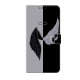 For iPhone 6 / 7 Crystal-Like Painted Vegan Leather Phone Case(Black White Wings)