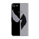 For iPhone 6 / 7 Crystal-Like Painted Vegan Leather Phone Case(Black White Wings)