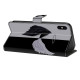 For iPhone 6 / 7 Crystal-Like Painted Vegan Leather Phone Case(Black White Wings)