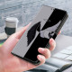 For iPhone 6 / 7 Crystal-Like Painted Vegan Leather Phone Case(Black White Wings)