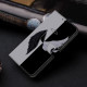 For iPhone 6 / 7 Crystal-Like Painted Vegan Leather Phone Case(Black White Wings)