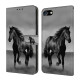 For iPhone 6 / 7 Crystal-Like Painted Vegan Leather Phone Case(Dark Horse)