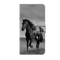 For iPhone 6 / 7 Crystal-Like Painted Vegan Leather Phone Case(Dark Horse)