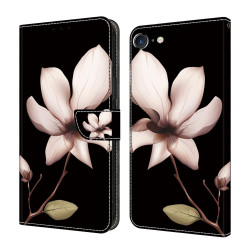 For iPhone 6 / 7 Crystal-Like Painted Vegan Leather Phone Case(Datura Flower)