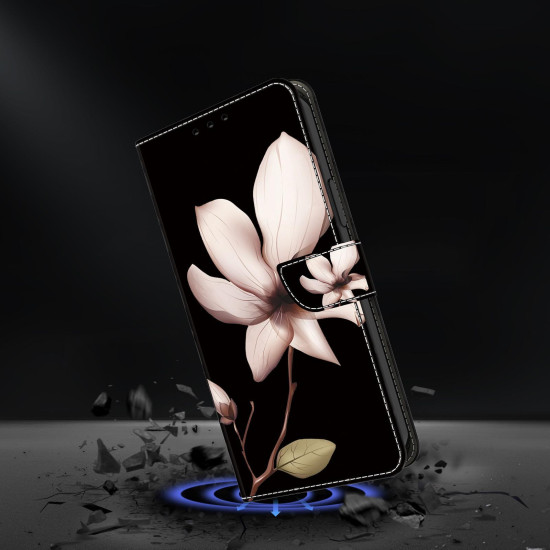 For iPhone 6 / 7 Crystal-Like Painted Vegan Leather Phone Case(Datura Flower)