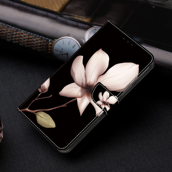 For iPhone 6 / 7 Crystal-Like Painted Vegan Leather Phone Case(Datura Flower)