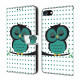 For iPhone 6 / 7 Crystal-Like Painted Vegan Leather Phone Case(Sleeping Owl)