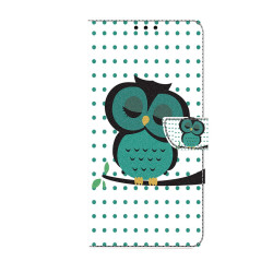 For iPhone 6 / 7 Crystal-Like Painted Vegan Leather Phone Case(Sleeping Owl)