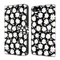 For iPhone 6 / 7 Crystal-Like Painted Vegan Leather Phone Case(Small Floral Print)