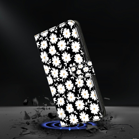 For iPhone 6 / 7 Crystal-Like Painted Vegan Leather Phone Case(Small Floral Print)