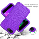 For iPhone SE 2022 / SE 2020 Wave Pattern 3 in 1 Silicone+PC Shockproof Protective Case(Purple)