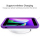 For iPhone SE 2022 / SE 2020 Wave Pattern 3 in 1 Silicone+PC Shockproof Protective Case(Purple)