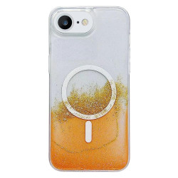 For iPhone 7 / 8 / SE 2022 / 2020  Gilding MagSafe Hybrid Clear TPU Phone Case(Orange)