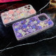 For iPhone 7 / 8  Rose Hand-set Diamond PC Phone Case(Pink)