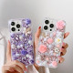 For iPhone 7 / 8  Rose Hand-set Diamond PC Phone Case(Purple)