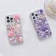 For iPhone 7 / 8  Rose Hand-set Diamond PC Phone Case(Purple)