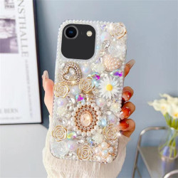 For iPhone 7 / 8  Diamond Inlaid Rose PC Phone Case(White)