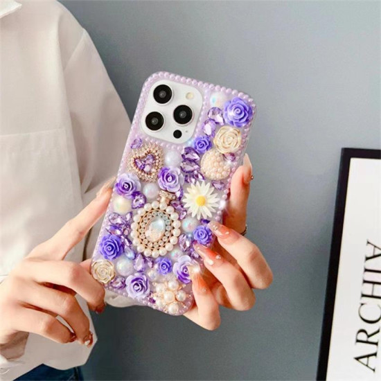 For iPhone 7 / 8  Diamond Inlaid Rose PC Phone Case(Yellow)