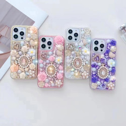 For iPhone 7 / 8  Diamond Inlaid Rose PC Phone Case(Purple)