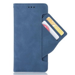 For iPhone SE 2022 / SE 2020 Wallet Style Skin Feel Calf Pattern Leather Case ，with Separate Card Slot(Blue)