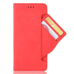 For iPhone SE 2022 / SE 2020 Wallet Style Skin Feel Calf Pattern Leather Case ，with Separate Card Slot(Red)