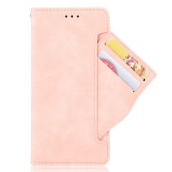 For iPhone SE 2022 / SE 2020 Wallet Style Skin Feel Calf Pattern Leather Case ，with Separate Card Slot(Pink)