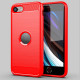 For  iPhone SE 2022 / SE 2020 Brushed Texture Carbon Fiber TPU Case(Red)
