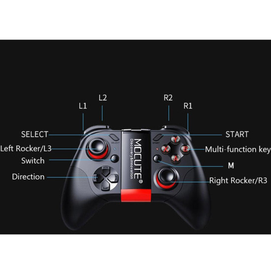 MOCUTE-054 Portable Bluetooth Wireless Game Controller with Phone Clip  for Android / iOS Devices / PC