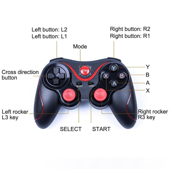 C8 Bluetooth Gaming Controller Grip Game Pad  For Android / iOS  / PC / PS3