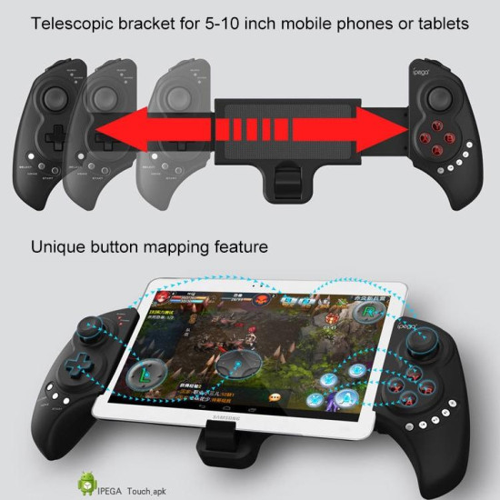 ipega PG-9023S Wireless Bluetooth Telescopic Controller Eat Chicken Artifact(Black)