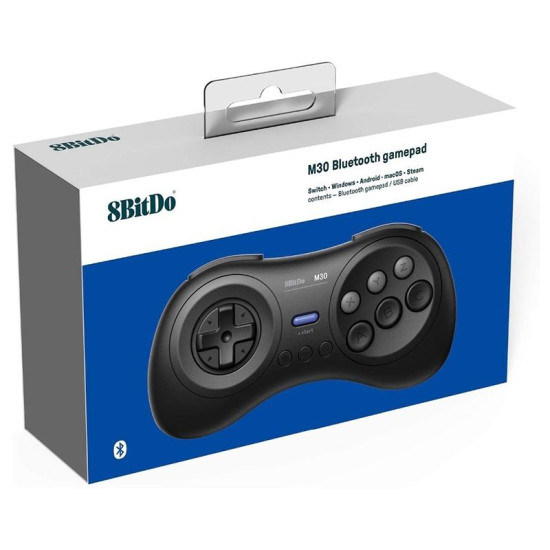 8BitDo M30 Bluetooth Gamepad for Nintendo Switch  Mac OS  Android  Steam  Windows (Black)