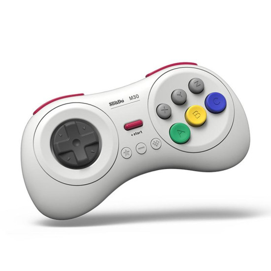 8BitDo M30 Bluetooth Gamepad for Nintendo Switch  Mac OS  Android  Steam  Windows (White)