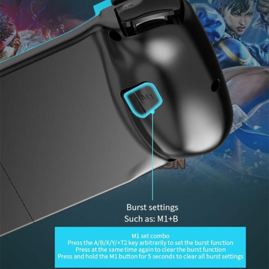 D3 Telescopic BT 5.0 Game Controller For IOS Android Mobile Phone(Blue Green)