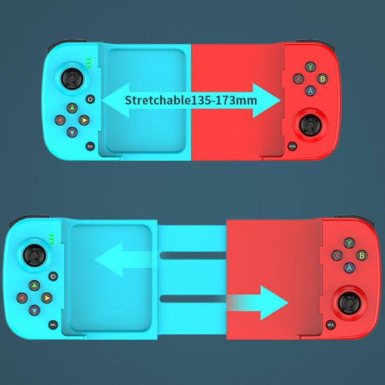 D3 Telescopic BT 5.0 Game Controller For IOS Android Mobile Phone(Red Blue)