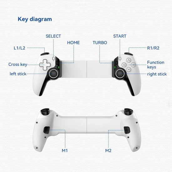 D9 Wireless Phone Stretching Game Controller For Switch / PS3 / PS4(Black)
