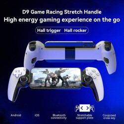D9 Wireless Phone Stretching Game Controller For Switch / PS3 / PS4(White)