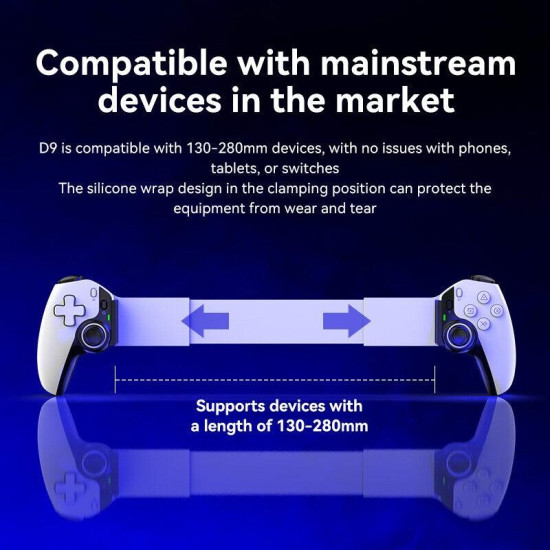 D9 Wireless Phone Stretching Game Controller For Switch / PS3 / PS4(Blue)