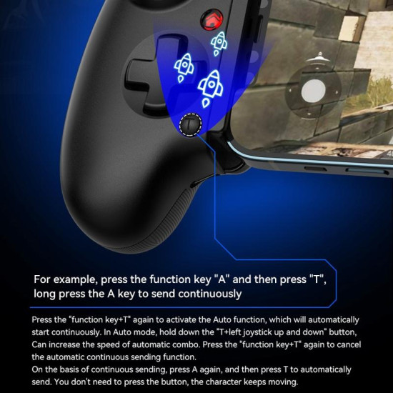 BSP-D10S Wireless Stretch Game Controller With Heat Dissipation Fan for Switch / Android / IOS / PC / PS3 / PS4(White)