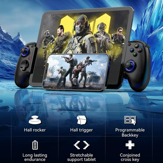 BSP-D10 Wireless Stretch Game Controller for Switch / Android / IOS / PC / PS3 / PS4(Black)