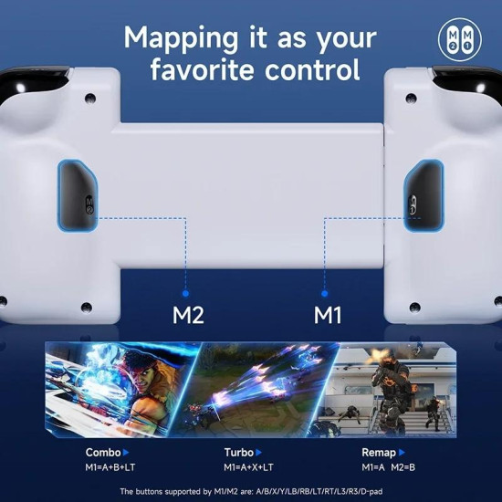 EasySMX M05 Mobile Gaming Controller For Type-C Mobile Phones And IPhone 15 Series With Hall Trigger(Black White)